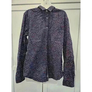 CACTUS Slim Fit Button geometric print long sleeve shirt Size L